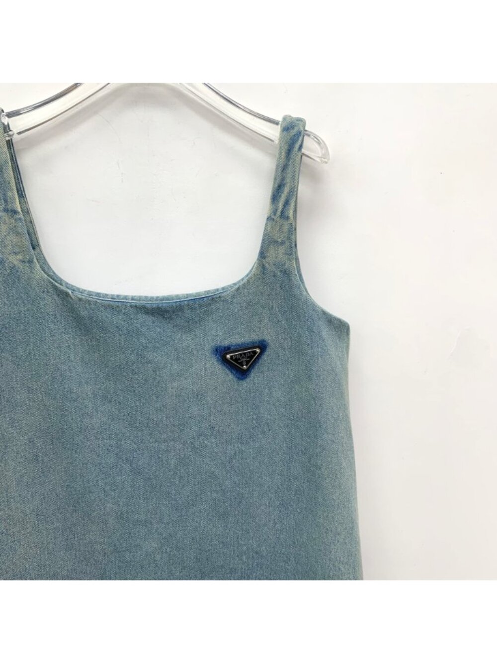 Prada Blue Washed Denim Slip Dress - Picture 3 of 9